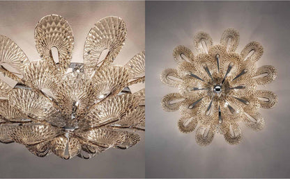 Aaron Flushmount  Glass Flower Chandelier
