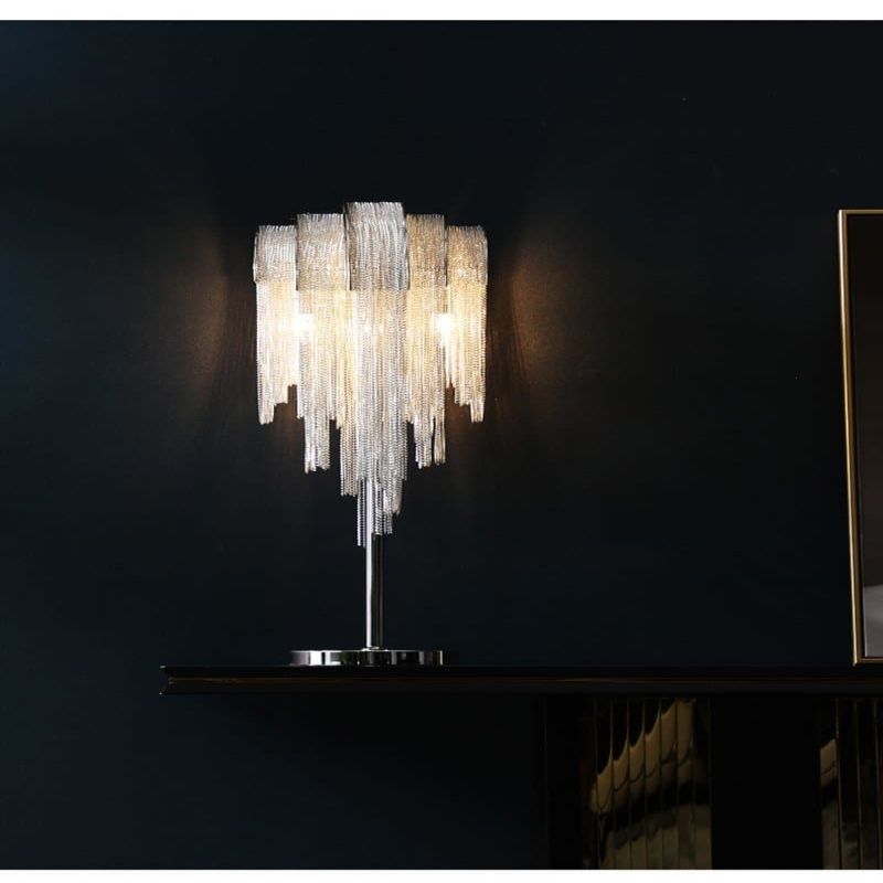 Viola Luxury Hardware Aluminum Chain Tassel Table Lamp