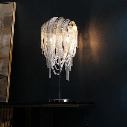 Viola Luxury Hardware Aluminum Chain Tassel Table Lamp
