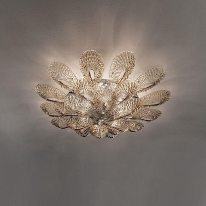 Aaron Flushmount  Glass Flower Chandelier