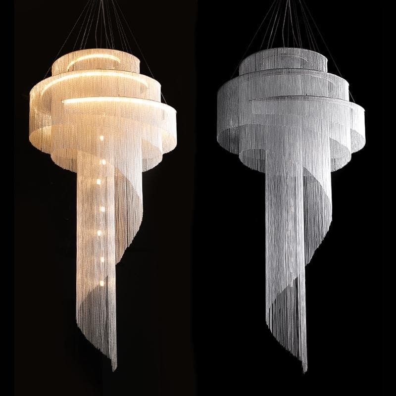 Viola Luxury Aluminum Chain Tassel Ring Multi layer Chandelier