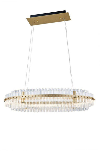 Elvira 2-Tier Oval  Ring Crystal LED Chandelier