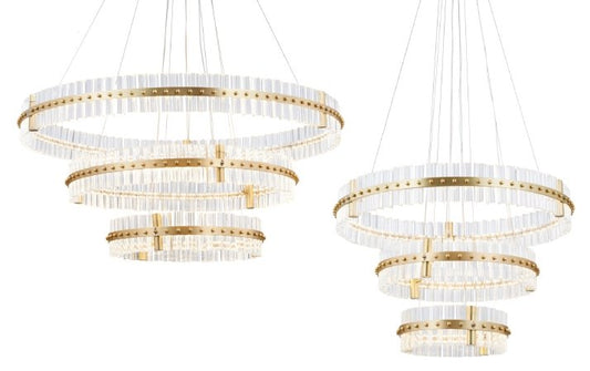 Elvira 3-Tier Round  Ring Crystal  LED Chandelier