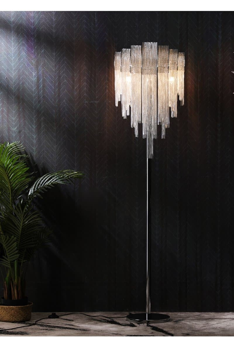 Viola Luxury Hardware Aluminum Chain Tassel Floor Lamp