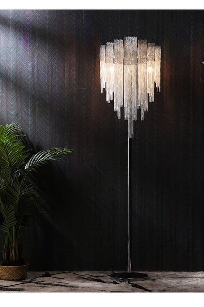 Viola Luxury Hardware Aluminum Chain Tassel Floor Lamp