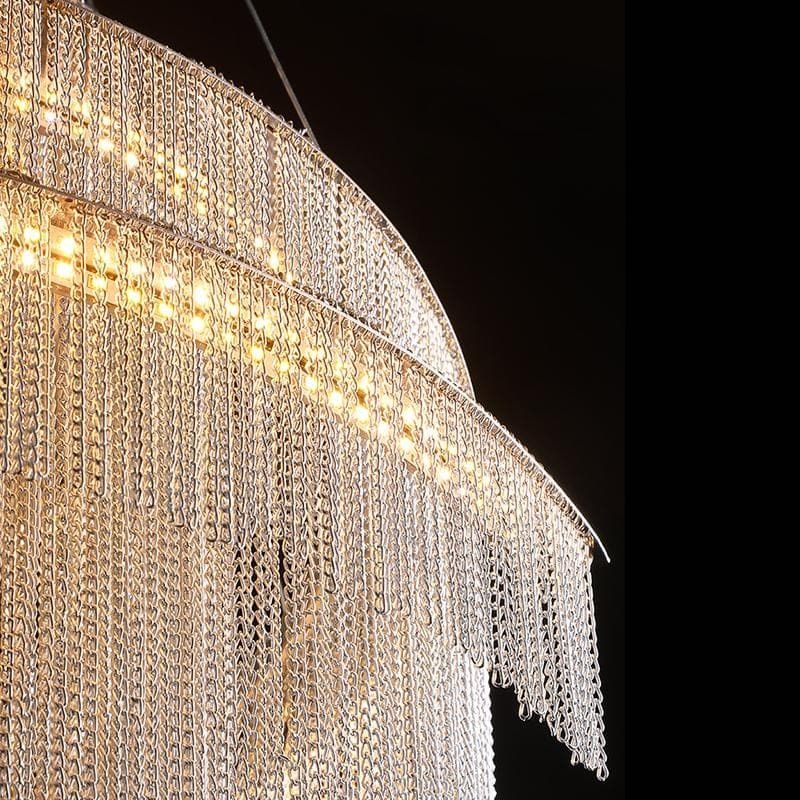 Viola Luxury Aluminum Chain Tassel Ring Multi layer Chandelier
