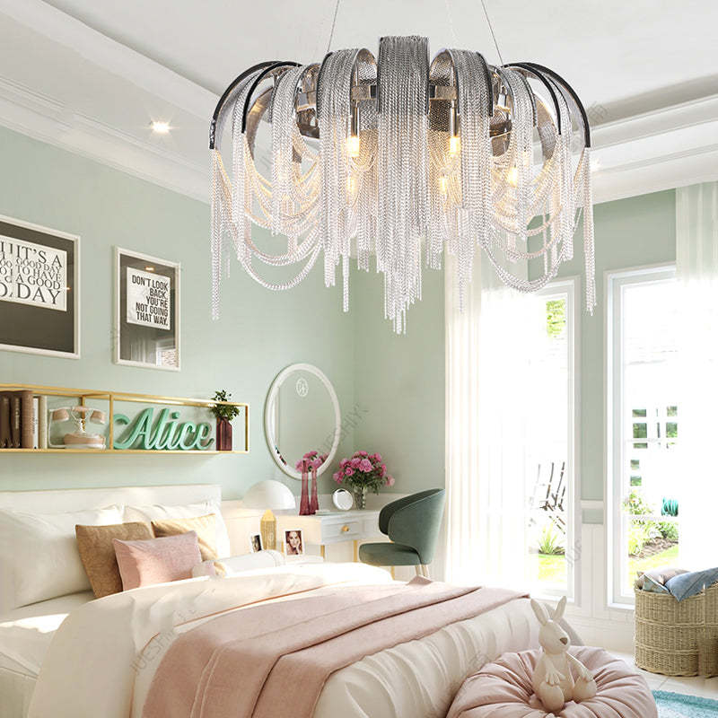 Viola Luxury Aluminum Chain Tassel Chandelier