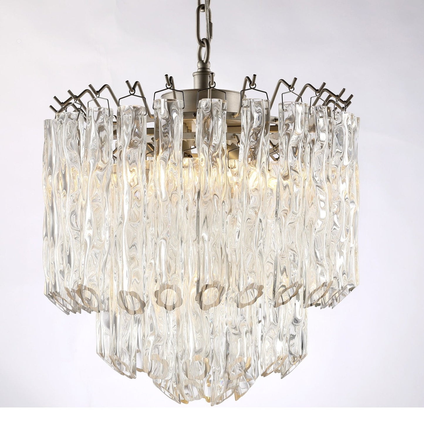 Eden Curved Tubular Glass Chandelier