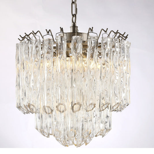 Eden Curved Tubular Glass Chandelier