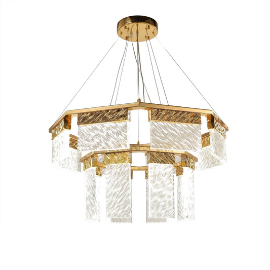 Alixy Round  2-Tier  LED  Crystal Chandelier  (Down)