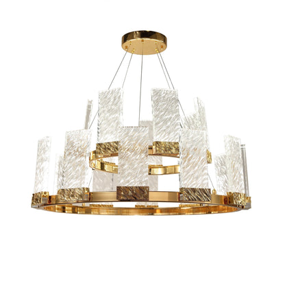 Alixy Round  2-Tier  LED  Crystal Chandelier  (Up)