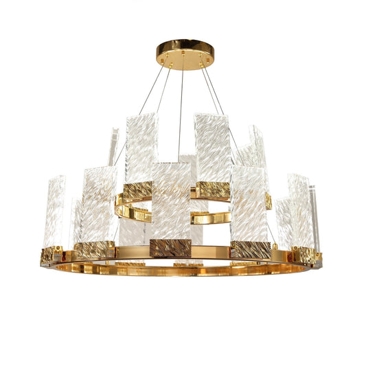 Alixy Round  2-Tier  LED  Crystal Chandelier  (Up)