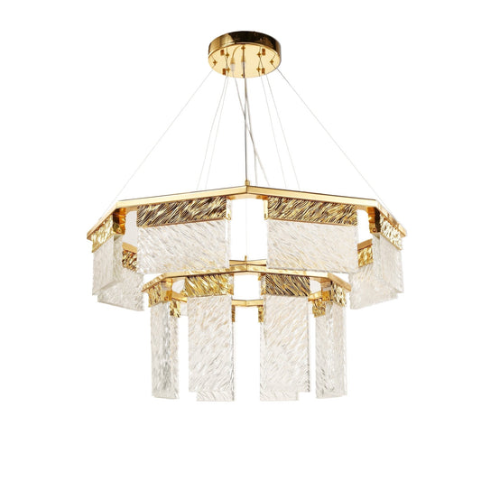 Alixy Round  2-Tier  LED  Crystal Chandelier  (Down)