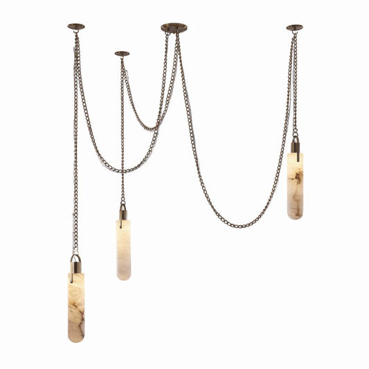 Alabaster LED  Multi-Drop 3 Lights Pendant  Lamp