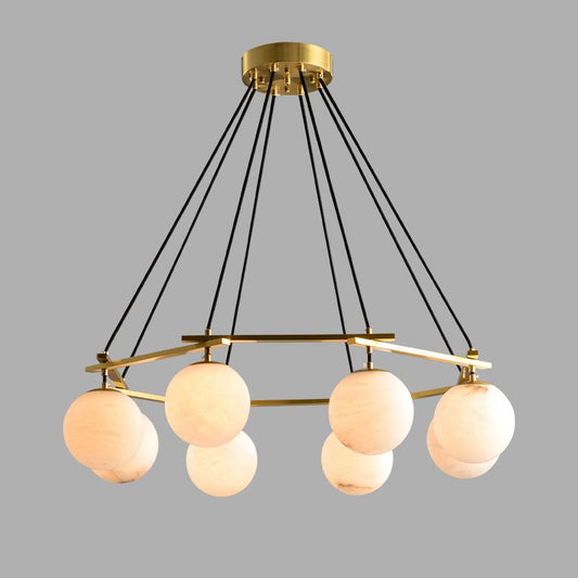 Alabaster Zemira Modern Round Ball Pendant Chandelier