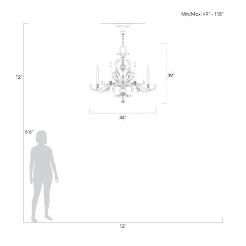Brylee Candle  Oblong Chandelier 44"