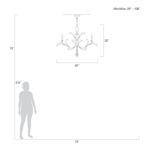 Brylee  Candle  Round Chandelier 42"