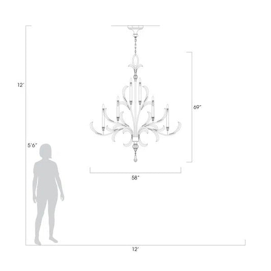 Brylee Candle  Arcs  2-Tier Chandelier 57"
