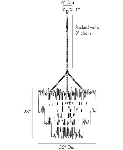 Quella 12 Lights  3- Tier Chandelier