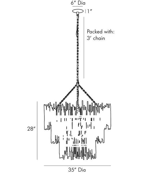 Quella 12 Lights  3- Tier Chandelier