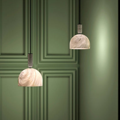 Alabaster Zebah Hemisphere Pendant Light