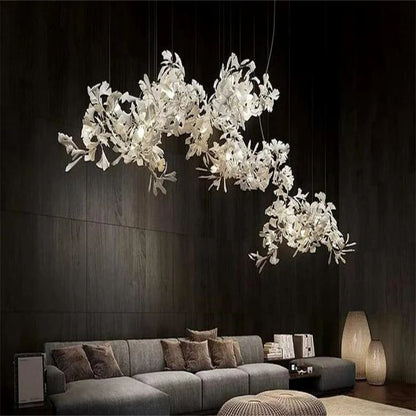 Ceramic Ginkgo Leaves Chandelier