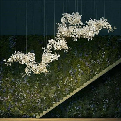 Ceramic Ginkgo Leaves Chandelier