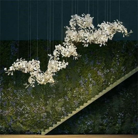 Ceramic Ginkgo Leaves Chandelier