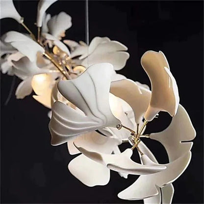 Ceramic Ginkgo Leaves Chandelier
