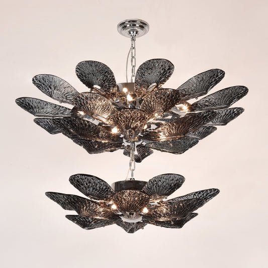 Xenia 2-Tier  Glass Flower Chandelier
