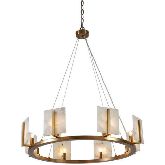 Alabaster Zenas Contemporary Round  Chandelier Light