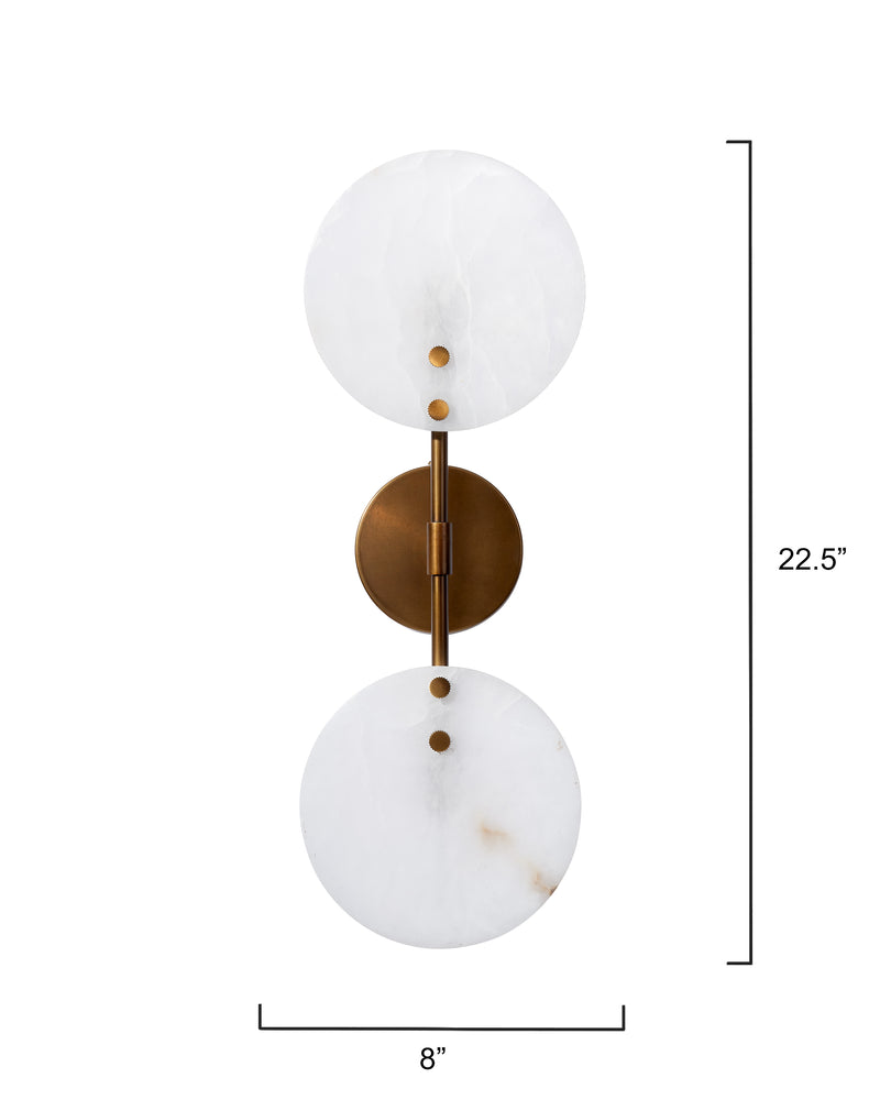 Alabaster Zelotes  UP Down Wall Sconce