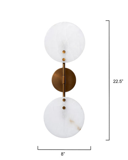Alabaster Zelotes  UP Down Wall Sconce
