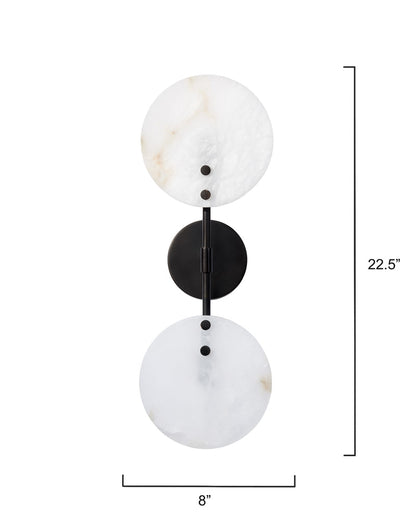 Alabaster Zelotes  UP Down Wall Sconce