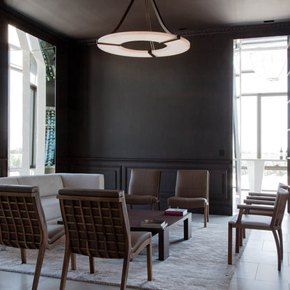 Alabaster Zimir  Round  Ring Ceiling Chandelier