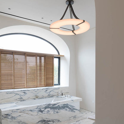 Alabaster Zimir  Round  Ring Ceiling Chandelier