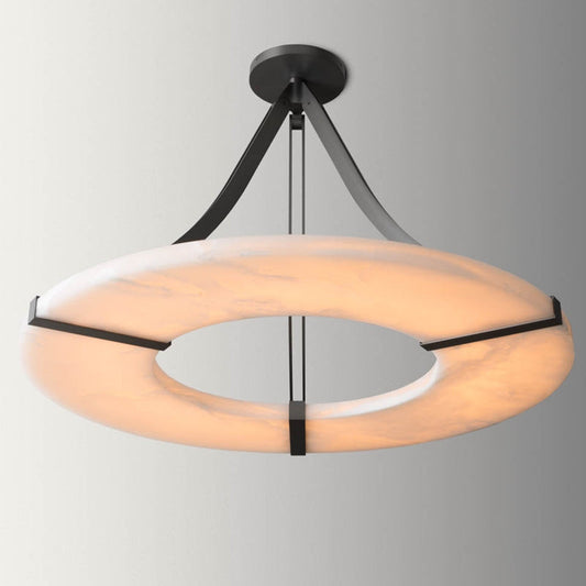 Alabaster Zimir  Round  Ring Ceiling Chandelier