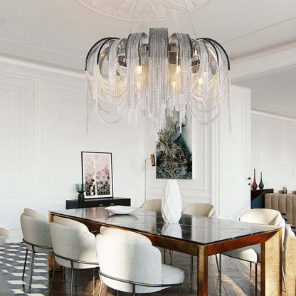 Viola Luxury Aluminum Chain Tassel Chandelier