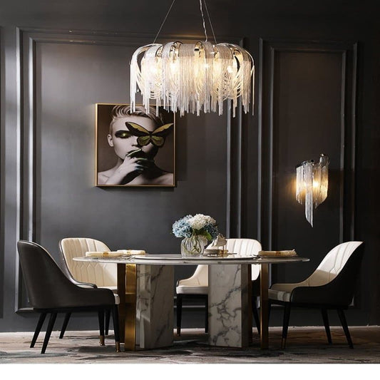 Viola Luxury Aluminum Chain Tassel Chandelier