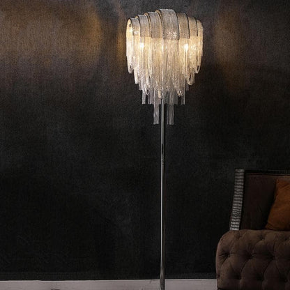 Viola Luxury Hardware Aluminum Chain Tassel Floor Lamp