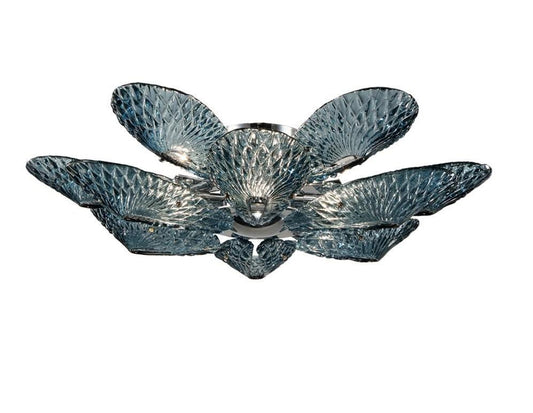 Aaron Flushmount  Glass Flower Chandelier