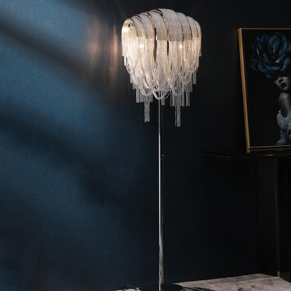 Viola Luxury Hardware Aluminum Chain Tassel Floor Lamp