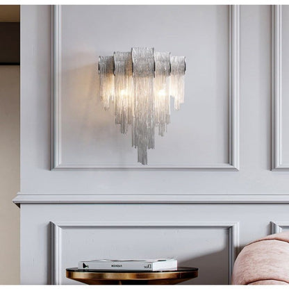 Viola Luxury Plated Aluminum Chain Tassel Wall Sconce