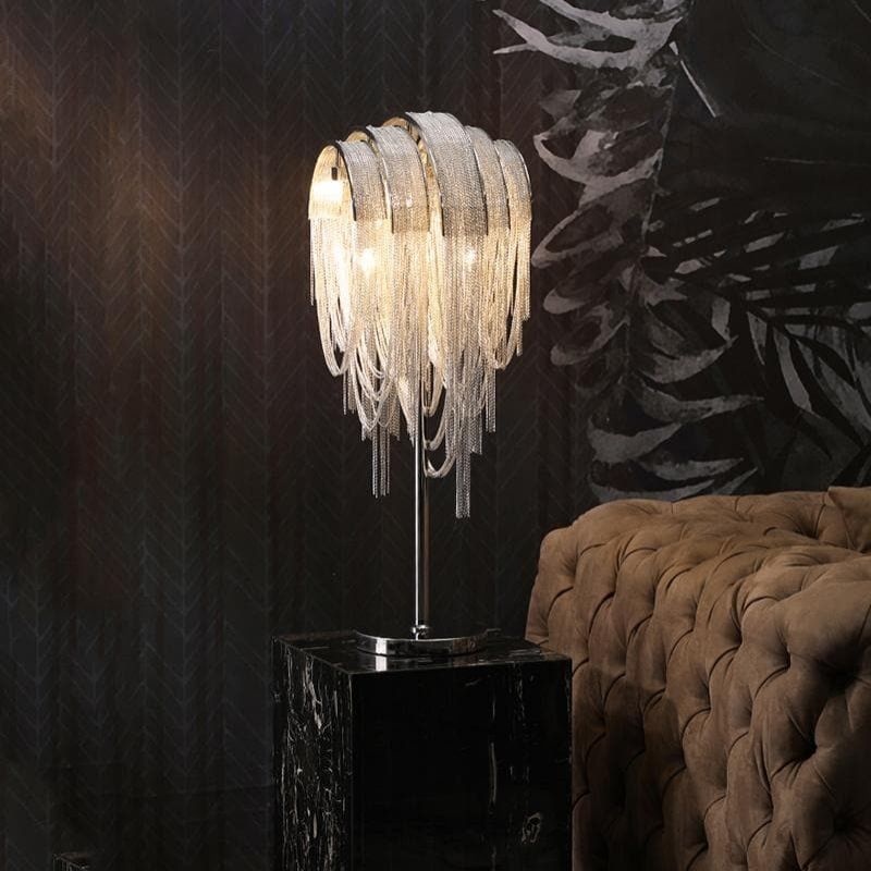 Viola Luxury Hardware Aluminum Chain Tassel Table Lamp