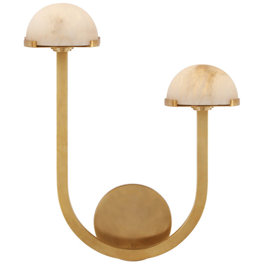 Alabaster Zenia  Double Wall Sconce 15"H