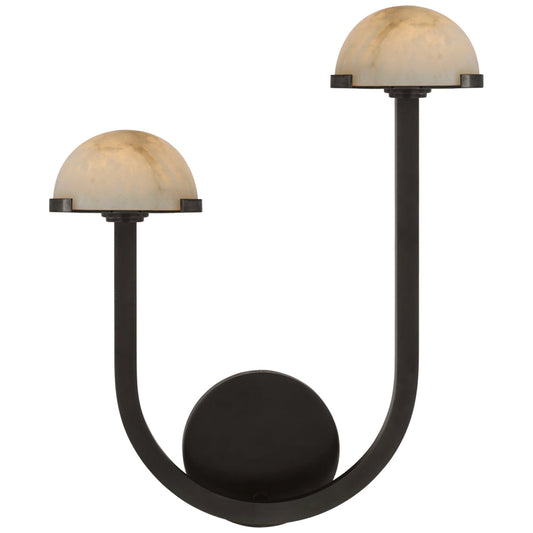 Alabaster Zenia  Double Wall Sconce 15"H