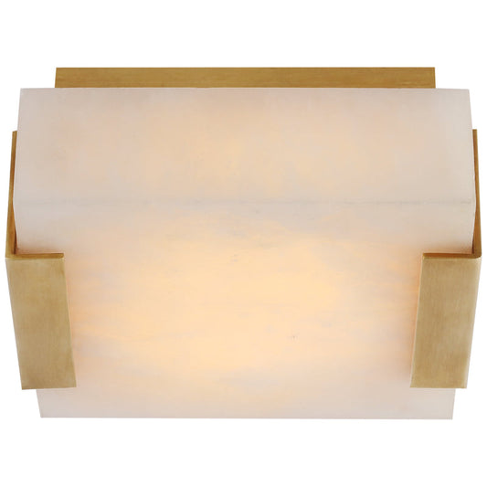 Alabaster Zimri Square Flush Mount Wall Sconce Lamp 2.25"H