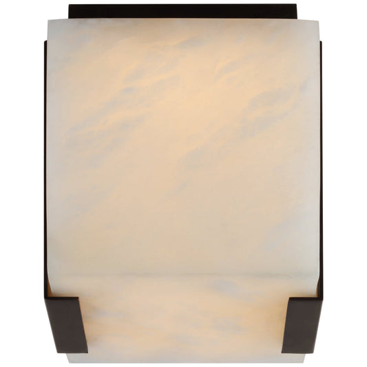 Alabaster Zimri Square Flush Mount Wall Sconce Lamp 6"H