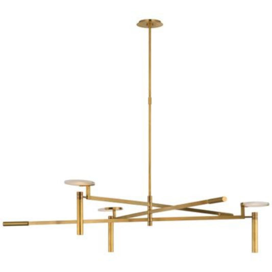 Alabaster Zoheth Fancy Long Pole Chandelier 60"W