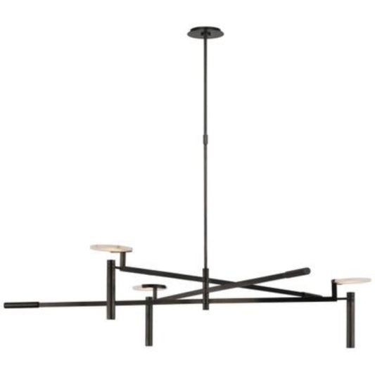 Alabaster Zoheth Fancy Long Pole Chandelier 60"W